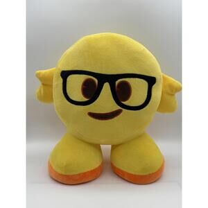 Emoji Plush Yellow Nerd Glasses Stuffed Toy 12" Cute Character Doll Soft